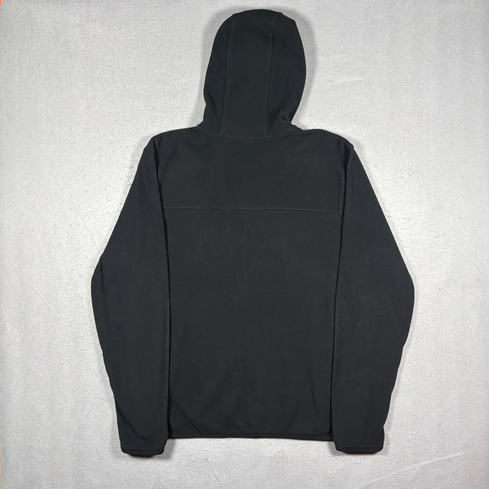 The North Face Fleece Hoodie Mens Large Black Logo Long Sleeve Full Zip Outdoor